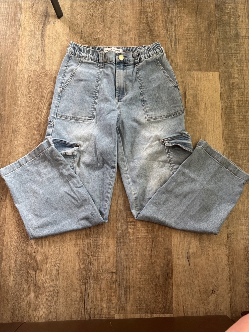 GOGO Light Blue Boyfriend Cargo Jeans
